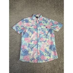 SWC Shirt Mens M Multicolor Floral Short Sleeve Button Up Casual Summer